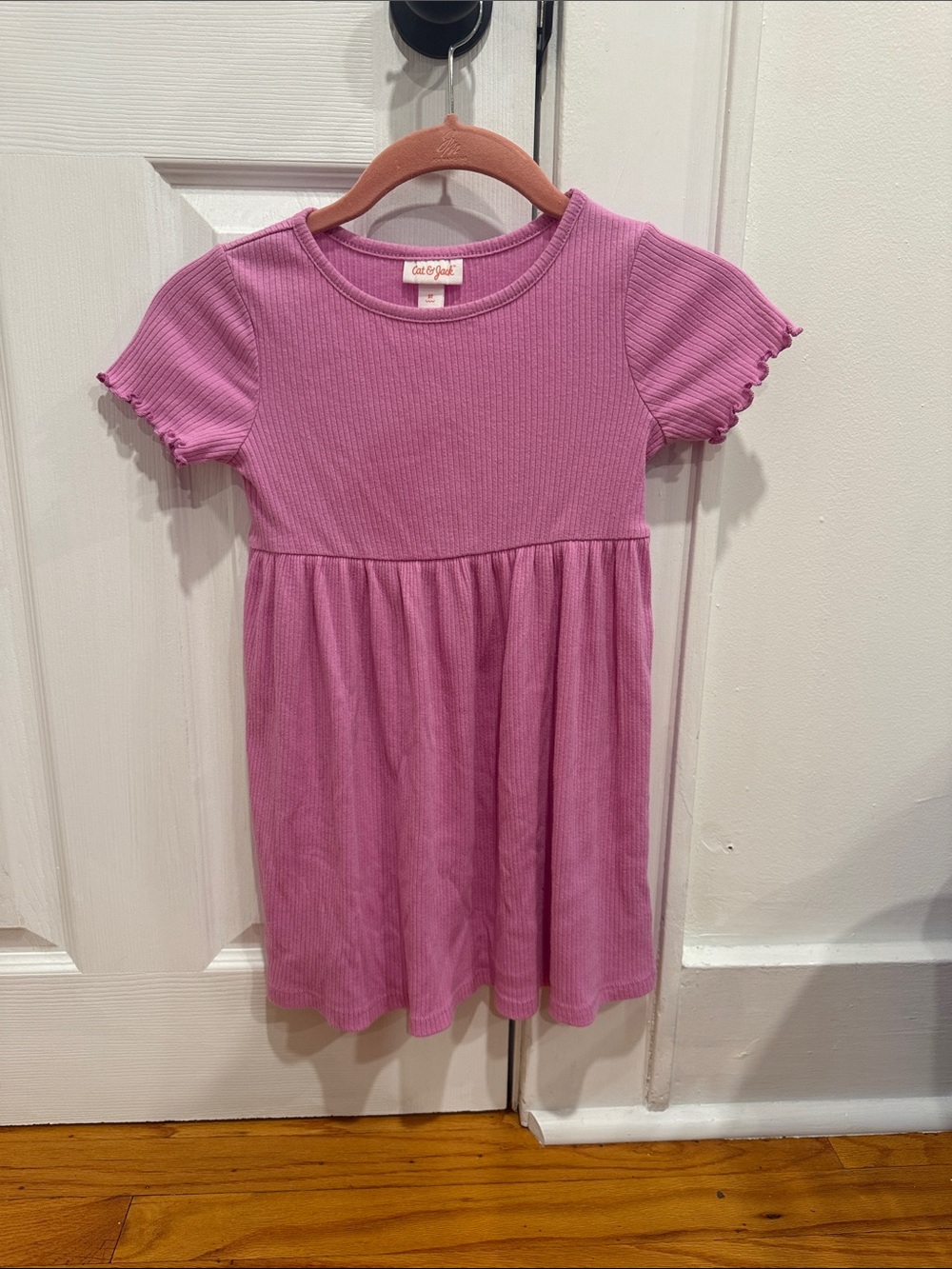 Cat & Jack Lilac Ribbed Short Sleeve Girls' Dress